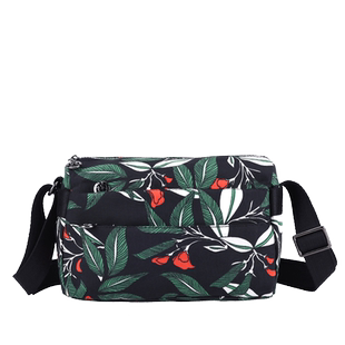 伊度2024新品帆布斜挎包轻便花布包妈妈休闲防水尼龙旅游单肩女包