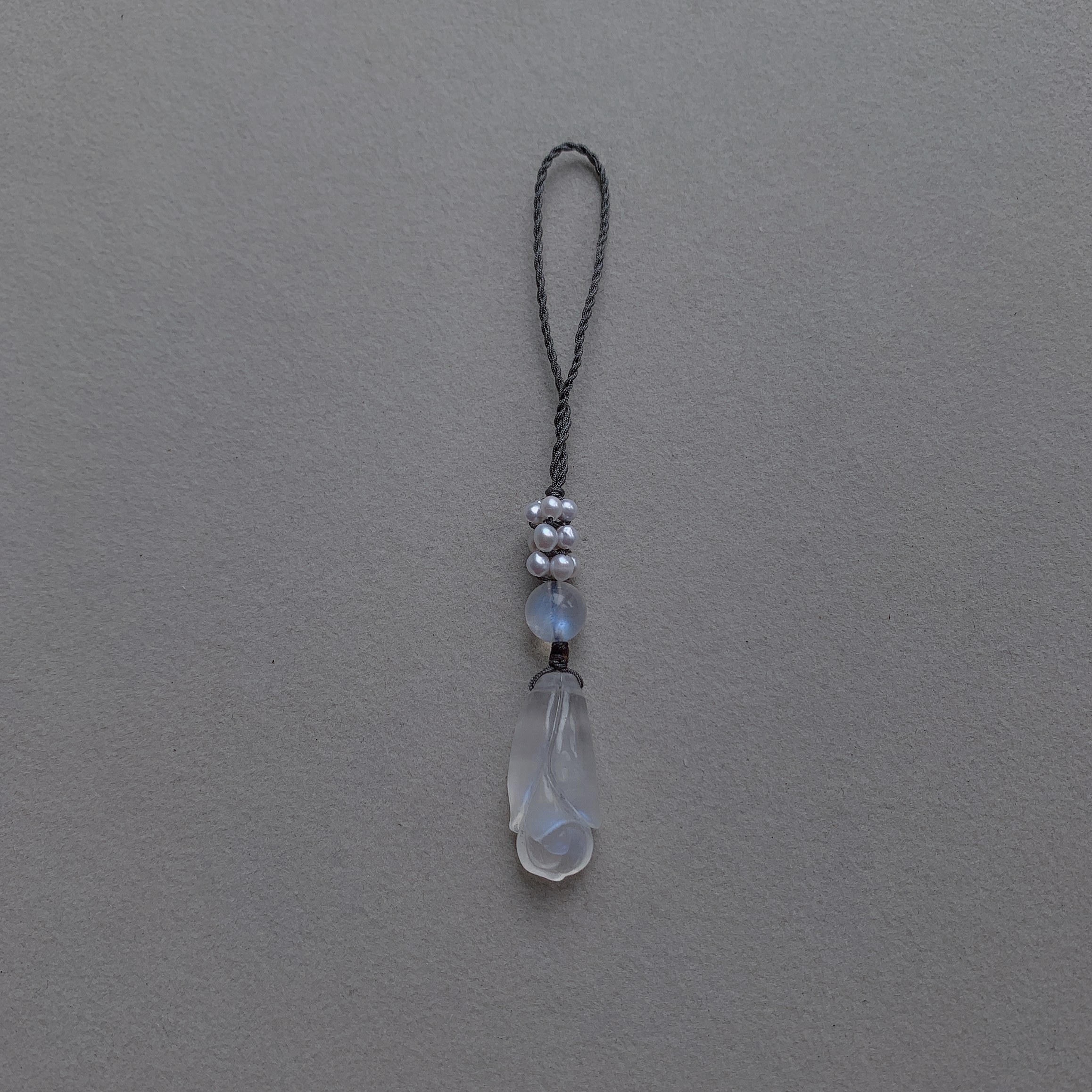 天然蓝月光花朵淡水珍珠手机链挂件钥匙扣包包压襟饰品送礼物女款