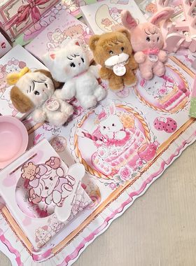 【原创】树莓兔系列可爱卡通皮革餐垫防水垫防滑鼠标垫宠物可用