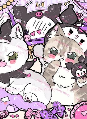 【原创】库洛米系列可爱卡通皮革餐垫防水垫防滑鼠标垫宠物可用