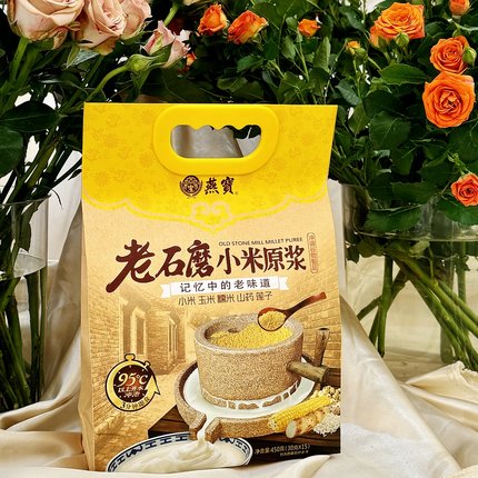 老石磨小米原浆450g袋装速溶五谷豆浆粉冲饮即食营养早餐代餐