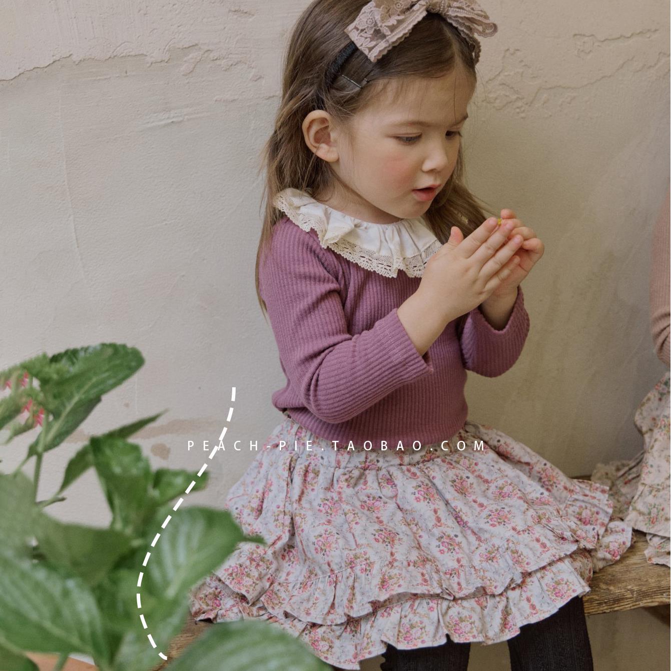 儿童文艺小碎花薄棉半身裙