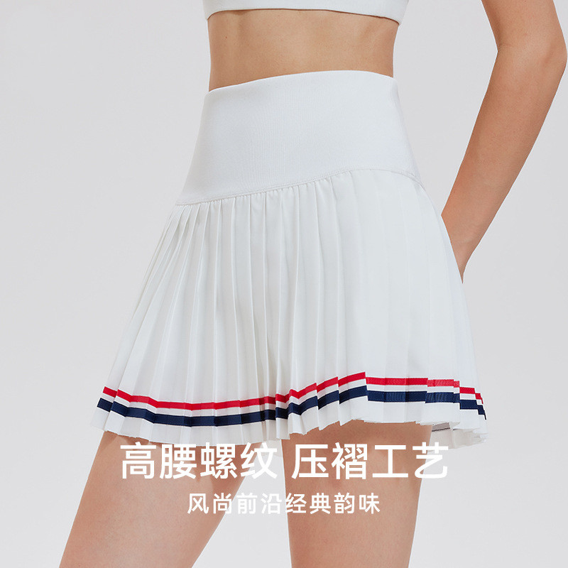 防走光网球裙带口袋假两件运动半身裙健身瑜伽羽毛球时尚百褶短裙