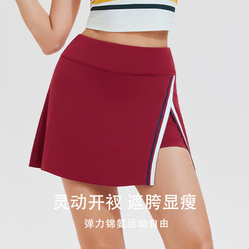 假两件运动网球裙羽毛球A字裙夏