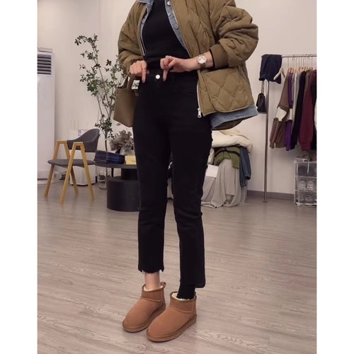 大码烟管牛仔裤女弹力