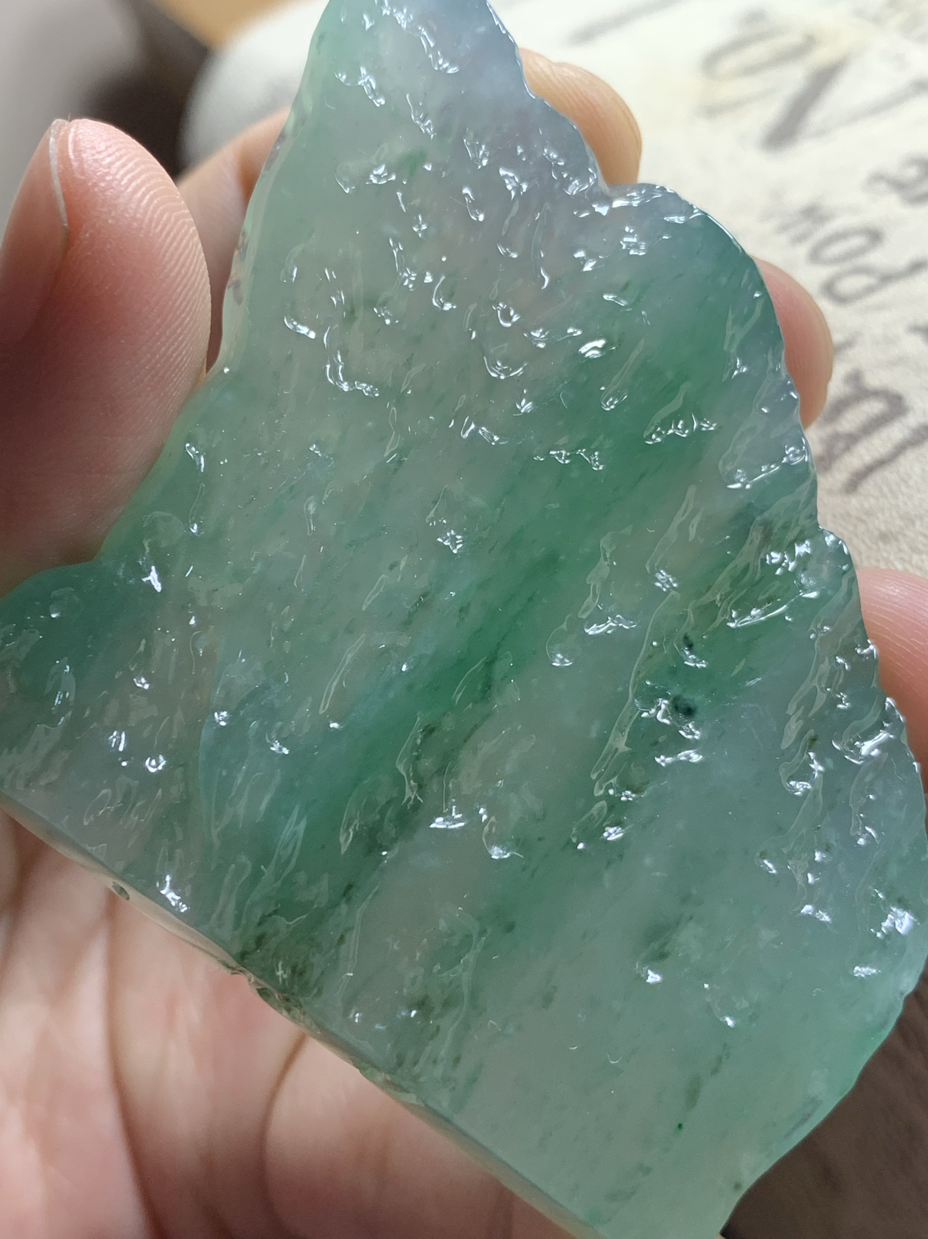 缅甸翡翠明料冰晴飘绿花 可承接私人定制