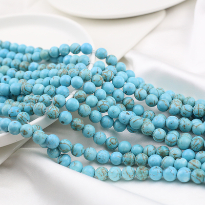 天然蓝松石小珠子迷你圆珠散珠