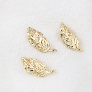 保色纯铜22mm镂空小羽毛吊坠diy手工发簪头饰流苏挂坠材料配件