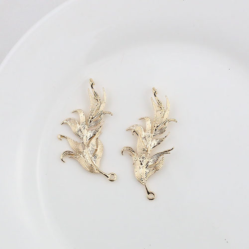 保色铸铜42mm双吊古风树叶树枝