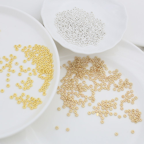 10克装合金4mm雪花片隔珠隔片 diy手工古风发簪发饰材料饰品配件