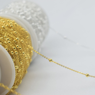 2mm扁O夹珠球链蛇骨链条