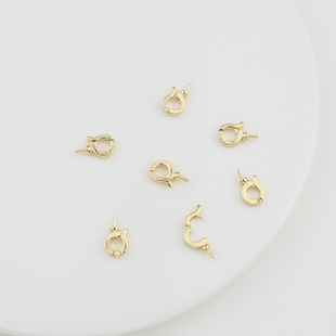 18K保色纯铜万能卡扣手链项链吊坠扣diy接头连接扣珍珠手串扣头