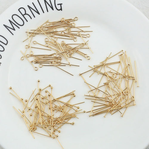 18k14k包金色球针diy手工