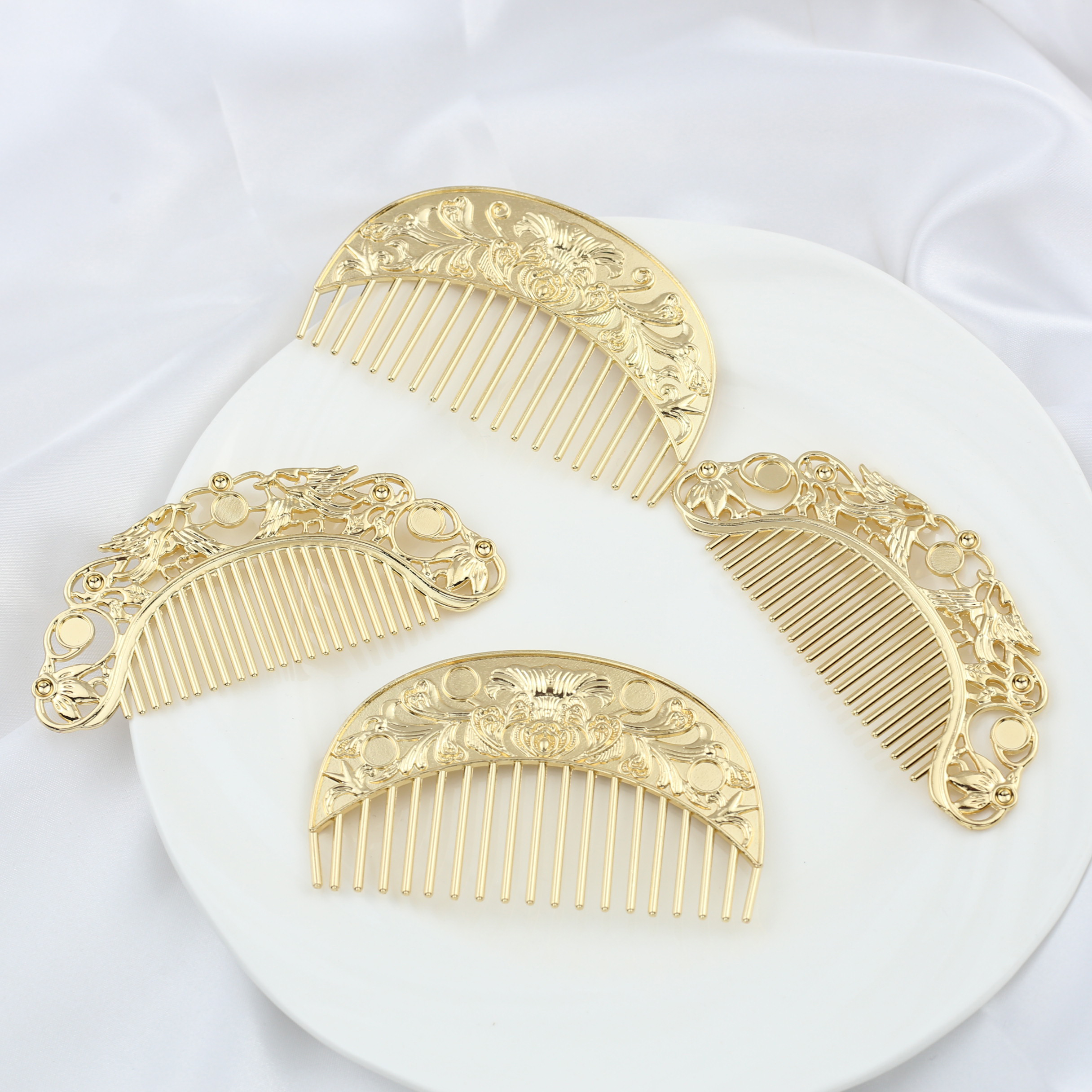 戒面镂空雕花汉服头饰