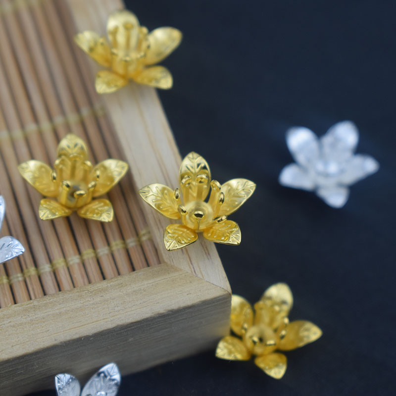 diy古风莲花花托 花心铜质饰品配件 手工发饰发簪步摇珠托材料