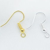 带珠耳勾配件 耳钩耳饰材料 diy手工串珠金属铁制作耳圈耳环50个