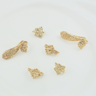 保色纯铜镂空花朵压襟禁步钩古风发簪DIY材料配件汉服头饰材料