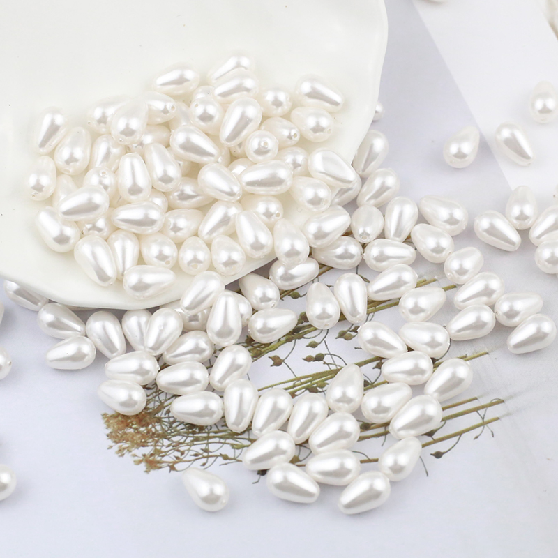 直孔贝壳珠白色水滴贝珠散珠