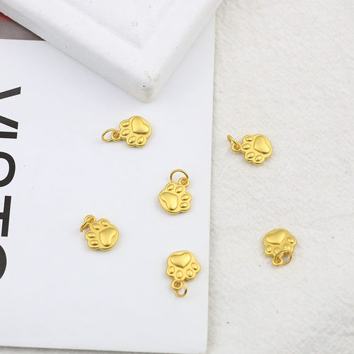 合金10mm简约可爱少女猫爪手链项链耳饰吊坠DIY手工饰品配件材料