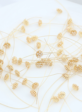 带针10mm保色微镶铜质锆石花蕊花心手工diy古风发簪材料饰品配件