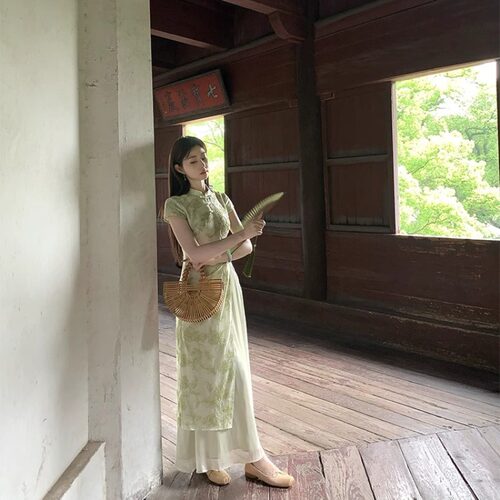 新中式国风EIA一尧兰亭序超级时装发布刺绣旗袍连衣裙