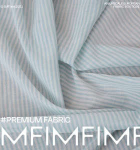 ARM.P高定 棉质绿白条纹衬衫连衣裙布料 幅宽142CM T02FM PZ02