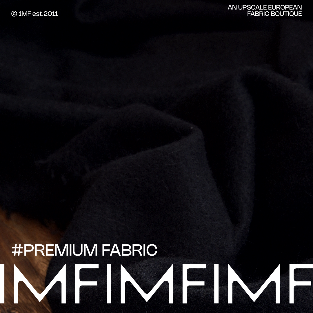 100%羊驼毛黑色针织服装面料