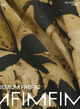 PINTO棉灯芯绒柔软树影印花衬衫连衣裙面料 意大利进口