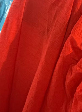 日本进口微弹针织羊毛面料橙色贴身打底衫斜向纹路宽110CM