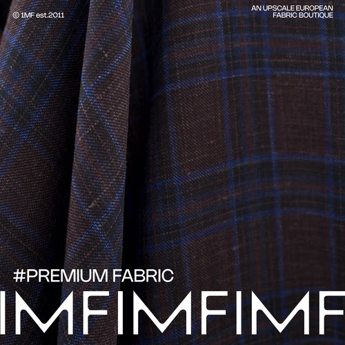 羊毛面料红调格纹麻感服装布