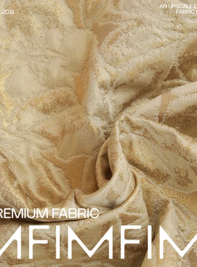 D.GA面料 70CO 15PA 15%LX金色调提花面料 幅宽140CM 意大利直邮