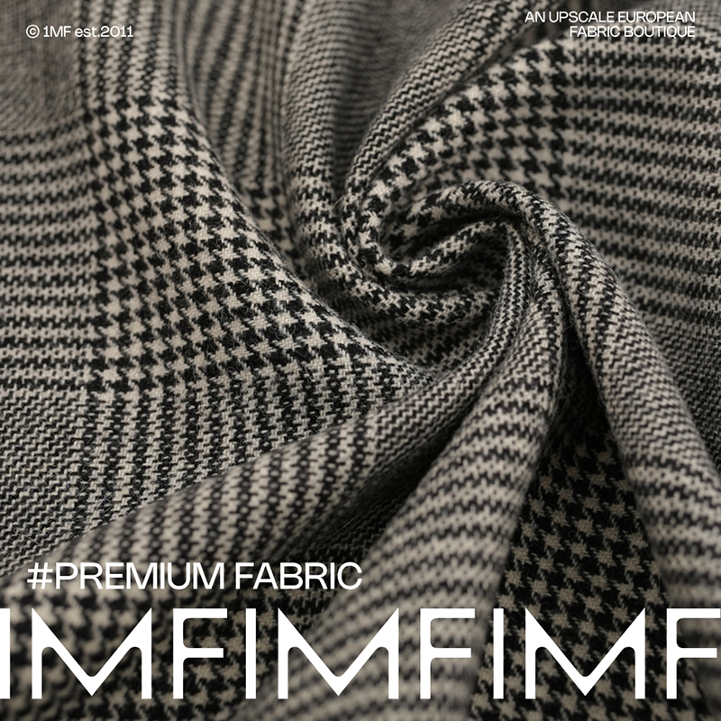 G&CC面料 90WV 10PV千鸟格格纹服装布料 宽155CM意大利进口