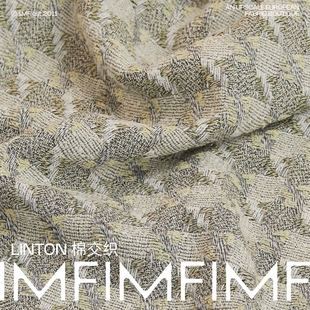 宽142CM360G 英国LINTON林顿粗花呢Z8057 棉加VI混纺小香风面料