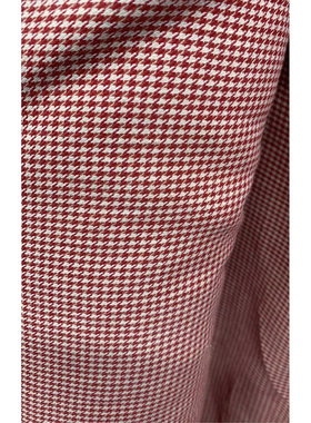 G&CC棉面料色织红白细千鸟格外套布料 幅宽145CM385G/M意大利进口