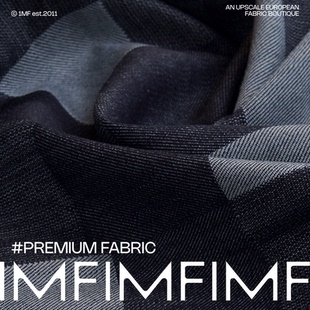 727G 夜半汽笛 幅宽150CM 布料 日本棉质牛仔面料棋盘格蓝调服装