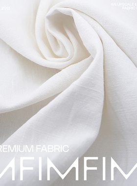 JIS面料 .LI亚麻白色纯色服装布料宽150CM 意大利进口J61022