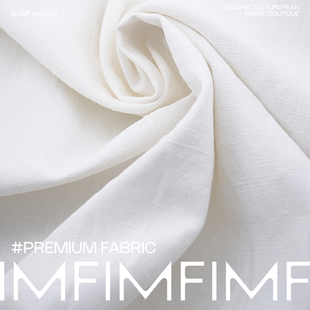 JIS面料 .LI亚麻白色纯色服装布料宽150CM 意大利进口J61022