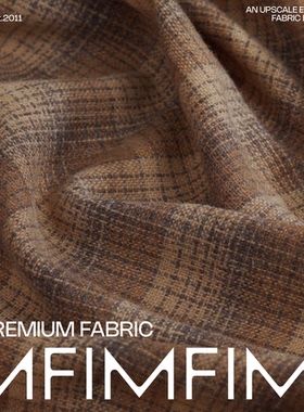 G&CC 羊毛面料棕色格纹 宽150CM 315G/M 意大利直邮 ZAG43 2118