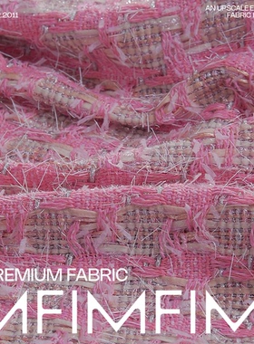 英国LINTON林顿粗花呢42446/11 粉色调格纹感 幅宽141CM 380G/M²