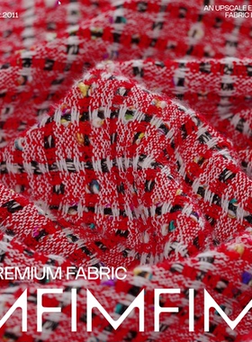 英国LINTON林顿粗花呢X8184 棉加醋酸交织小香面料 宽138CM400G/M