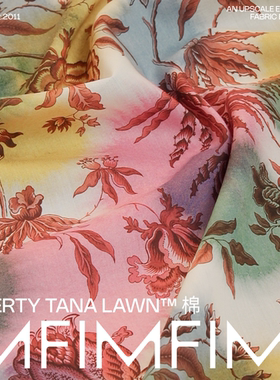 1MF茜草红棉布B 意大利LIBERTY Madder Tana lawn长纤棉布宽136CM