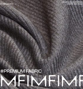 落霜草木  羊毛面料灰色斜向麦子纹服装布料 幅宽140CM 462G/M