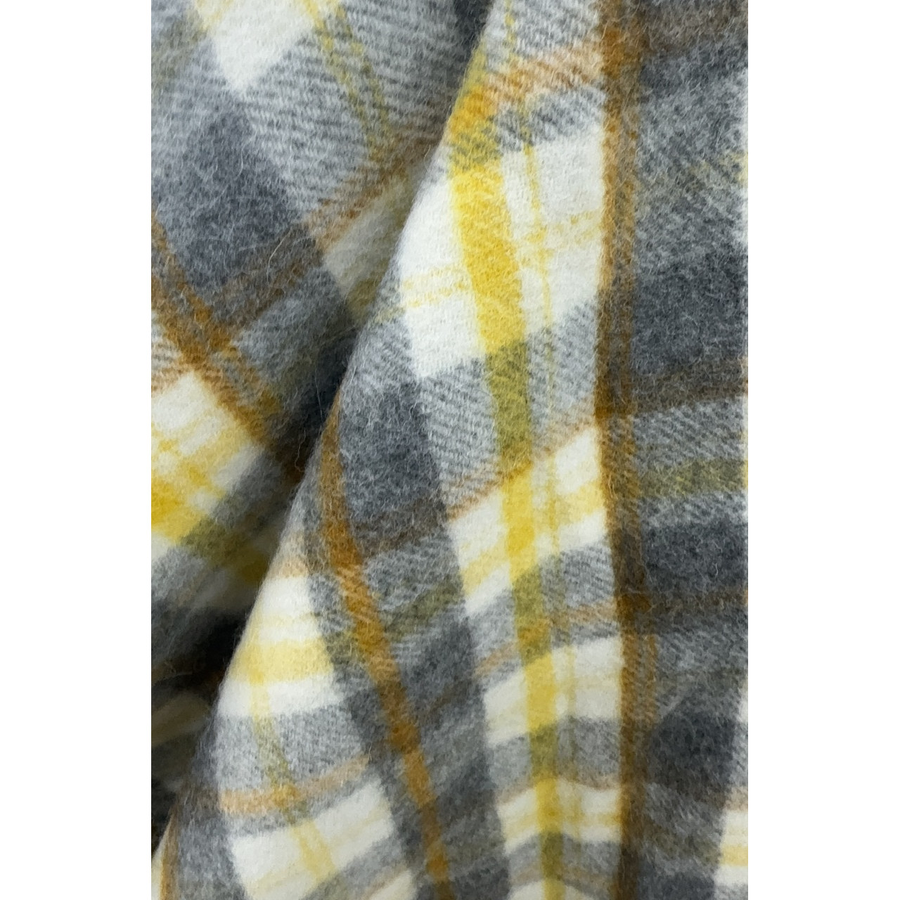 JIS 50%羊毛50%羊驼面料灰黄色格纹外套布料 宽135CM 意大利进口