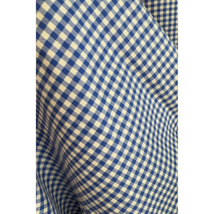 M意大利进口 连衣裙面料宽140CM255G G&CC 棉蓝白格纹衬衫