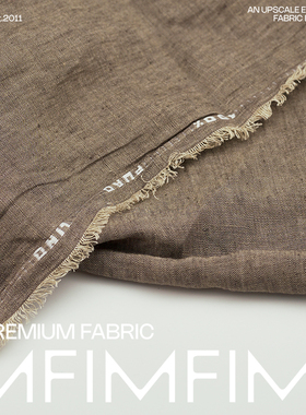 意大利进口现货 亚麻面料茶棕色服装布料 幅宽145CM 269G/M