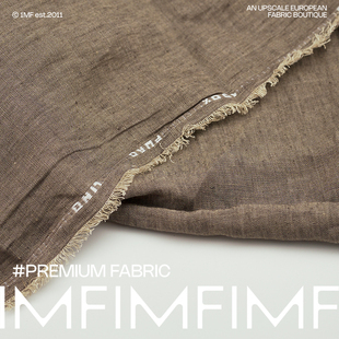 269G 意大利进口现货 幅宽145CM 布料 亚麻面料茶棕色服装