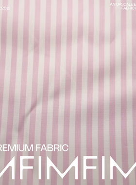 G&CC 棉质面料粉白色细条纹衬衫服装布料 幅宽150CM 意大利进口