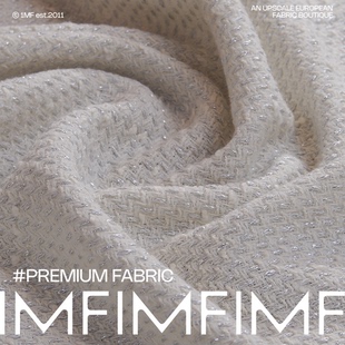 香香 羊毛白色小香风粗花呢外套面料宽145CM507G