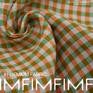 G&CC 幅宽145CM 亚麻面料白绿格子布料面料手工DIY布艺