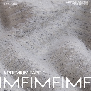M意大利直邮 宽150CM750G 香香面料 羊毛交织白色毛毛小香风面料